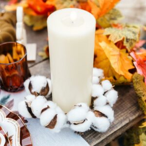 Bougie LED en Cire Ivoire 20x7cm