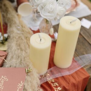 Bougie LED en Cire Ivoire 15x7cm