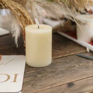 Bougie LED en Cire Ivoire 10x7cm